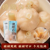 山东罐装酱腌菜糖醋红白蒜香味浓厚酸甜爽脆个大饱满开胃小莱