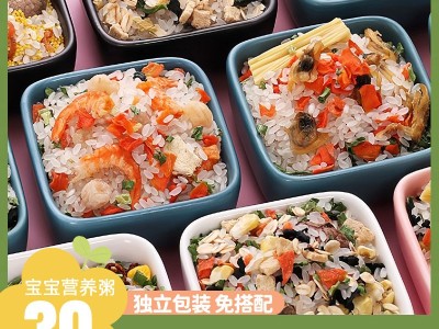 30包不重样宝宝粥儿童营养粥海鲜杂粮搭配独立包装早餐无盐辅食粥