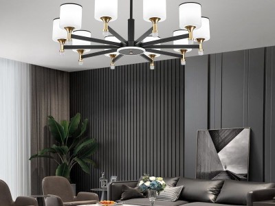 益菲北欧客厅吊灯现代简约大气餐厅灯2025新款新中式家用卧室灯具