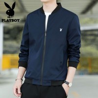 花花公子男士外套春秋褂子夹克时尚男装中青年百搭休闲夹克衫上衣