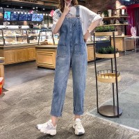 ins超火的背带裤女2025夏季新款韩版宽松显瘦可爱减龄牛仔连体裤