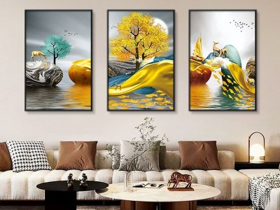 客厅三联装饰画现代北欧简约沙发背景墙三联画壁画餐厅卧室挂画