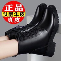 正品百木鸟真软皮马丁靴2023年新款短靴冬季棉鞋女加绒棉靴雪地靴