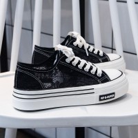 夏季薄款透气蕾丝帆布鞋女2024年新款夏款镂空板鞋网面网鞋小白鞋