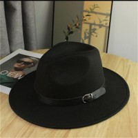 复古英伦式毛呢毡帽男女通用老上海绅士平檐爵士帽复古百搭礼帽女