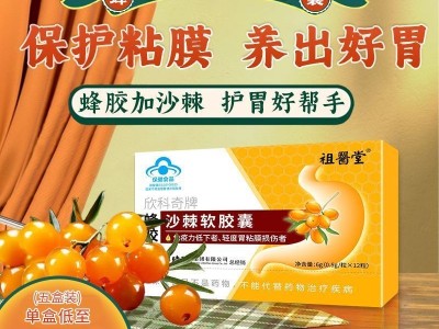 李时珍蜂胶沙棘胶囊保护胃粘膜养胃护胃胃痛胃酸胃胀蓝帽官方正品