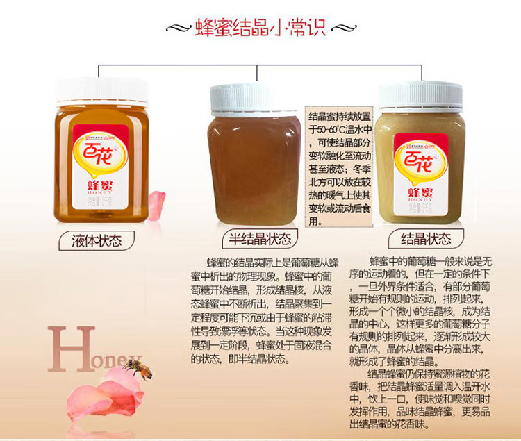百花蜂蜜1000g 百花蜜中华老字号 早餐牛奶麦片伴侣冲饮 节日礼品