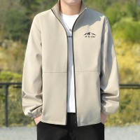 新款夹克春秋男士百搭休闲上衣薄款宽松男装立领潮流褂子外套防风
