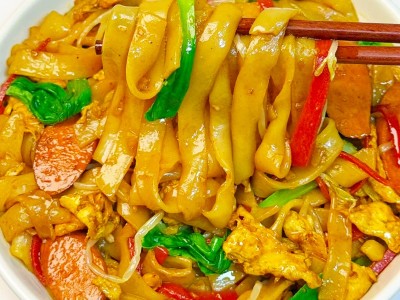 【比夜市好吃】广东湿河粉摆摊夜宵新鲜宽米粉干炒牛河汤软糯河粉4袋共880克